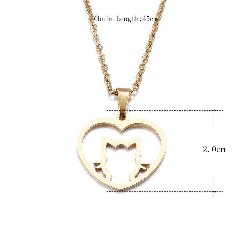 We Heart Cat Necklace